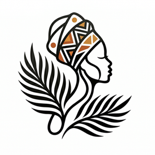 Logo de Afrolatino.co: Perfil de mujer afrolatina con turbante y palmas del Pacífico colombiano en alto contraste.